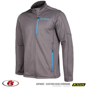 NEW KLIM INFERNO Mid Layer Snowmobile JACKET- ASPHALT-ELECTRIC BLUE MD,LG - Picture 1 of 2