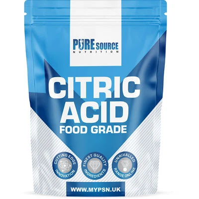 PURE SOURCE NUTRITION Citric Acid ANHYDROUS Food Grade 100 Mesh | Bath Bomb Cleaning Descaling Home Br