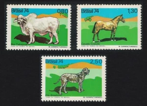 SALE Brazil Tabarua Horse Mastiff Dog Domestic Animals 3v 1974 MNH - Picture 1 of 1