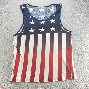 Urban Pipeline Mens American Flag Tank Top Size S Red White Blue Cotton - Picture 1 of 13