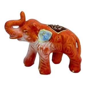 Estatuilla de elefante decoración vintage estante exhibición coleccionable naranja pequeña - Imagen 1 de 8