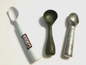 lot 3 ICE CREAM SCOOP vintage Dimple-Handle Scoop-Rite, Hersheys, Taiwan - Picture 1 of 10