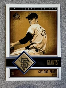 2002 SP Legendary Cuts Gaylord Perry Game-Used Bat Card #B-GPe Giants HOF - Picture 1 of 2