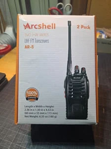 2 Arcshell AR-5 UHF 16 Channels Rechargeable 2-Way Radio Walkie Talkies Chargers - Picture 1 of 3