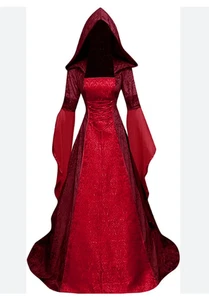 Halloween Mittelalter Viktorianisches Kleid für Damen, Vintage Hexe Renaissance Kostüme - Bild 1 von 3