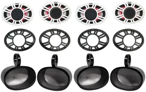 4) KICKER 48KMXL694 300w 6x9" Marine Black Wakeboard Tower Speakers w/LED KMXL69 - Picture 1 of 12