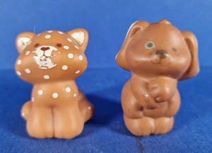 2 x Vintage 1982 STRAWBERRY SHORTCAKE Pudding CAT & Pup Cake DOG Pet Polka Dots - Bild 1 von 6