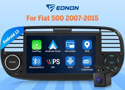 Eonon Carplay Android 13 Autoradio Für Fiat 500 07-2015 GPS Navi WIFI BT DAB+ FM - Bild 1 von 4