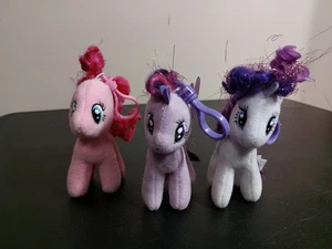 My Little Pony Ty Sparkle Plush Bag Clips Lot of 3 PinkiePie/ Rarity/Twilight Sp - Picture 1 of 13