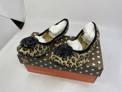 Lindsay Phillips Niños Switchflops Lizzie Leopardo Ballet Pisos, Talla 1 Foto 1 de 4