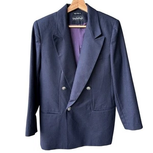 Giorgio Sant'Angelo Blazer Jacke Mantel schwarz Wolle Business Preppy Academia Gr. 8 - Bild 1 von 8