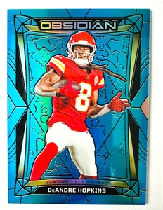2024 Panini Obsidian DeAndre Hopkins BLU Flood Card SP #/25 Chiefs Star! - Foto 1 di 3