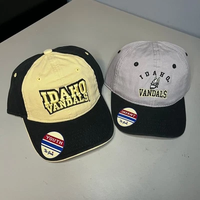 Lote de 2 NUEVO Sombrero The Game Juvenil Ajustable Idaho Vándalos Amarillo Gris Snap Back Foto 1 de 4