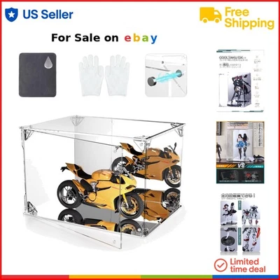 Acrylic Display Case 12x8x8 Inch Mirrored Back UV Protected Dustproof - Image 1 of 4