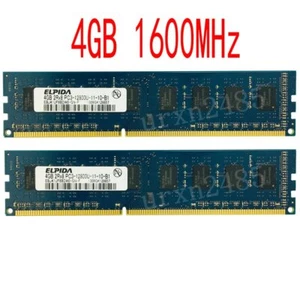 Elpida 8GB 2x 4GB DDR3 1600MHz PC3-12800U 240Pin DIMM Desktop PC Memory SDRAM BT - Picture 1 of 7