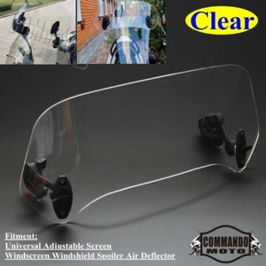 Universal Motorcycle Windshield Extension Clamp-On Windscreen Spoiler For Honda - Picture 1 of 8