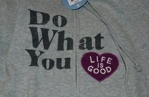 Large NWT Women's Life is Good Do What You Love Zip Front FITTED Hoodie - Picture 1 of 8