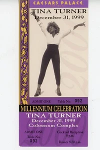 Tina Turner Ticket to her Millennium Celebration Concert on Dec. 31, 1999 - Picture 1 of 1