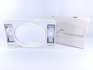 Vintage Electric Lighted Traveling Makeup 2 Way Mirror + Carrying Case - Works - Foto 1 di 9