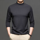 Autumn/Winter Men's Half High-Neck Long Sleeve T-Shirt Solid Color Thin Base Top