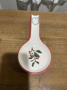 Papart Ceramic 4.5x10in Holly Spoon Rest - Picture 1 of 4