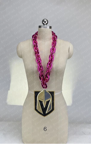 New NHL VEGAS GOLDEN KNIGHTS HOT PINK  Fan Chain Necklace Foam MI USA Cover
