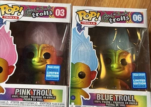 Funko Pop Lot Trolls 2020 Wondrous Convention Pink and Blue Good Luck Trolls LE - Bild 1 von 11