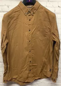 Ben Sherman Men's Button Front Shirt Long Sleeve Brown Stretch - Picture 1 of 5