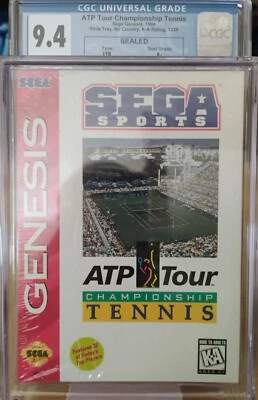 ATP Tour Championship Tennis Sega Genesis 1994 Near Mint & Sealed CGC 9.4 A+ - Image 1 of 4