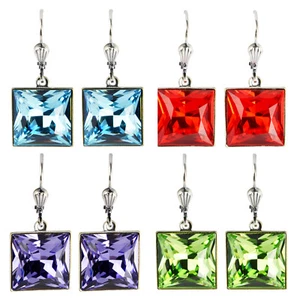 Grevenkämper Ohrringe Swarovski Kristall Silber Carrée - 4 Farben zur Auswahl - Bild 1 von 7