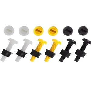 Motorcycle Number Plate Nylon Nuts Bolts Screws Fitting Kit 29mm 2x each colour - Picture 1 of 5