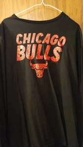 Nice NBA CHICAGO BULLS Mens SHIRT Long Sleeve BASKETBALL Black 2XL - Picture 1 of 2