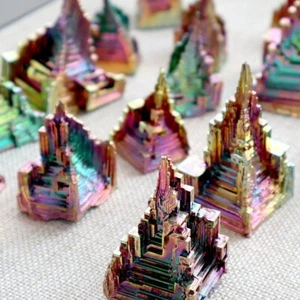 Racimo de curación de cristal arco iris de bismuto trozos rocas minerales espécimen decoración del hogar - Imagen 1 de 5