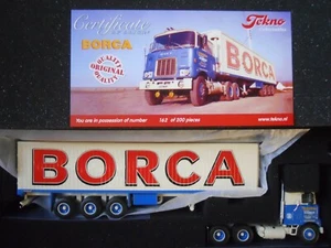 TEKNO 72225 Mack F700 Tractor 6X4 + Semirremolque Camioneta Chapa " Borca " - Imagen 1 de 7