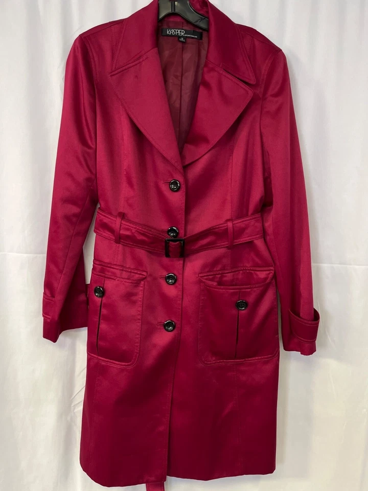 Gabardina magenta Kasper Sportswear para mujer talla 10 SKU 6676 Foto 1 de 4