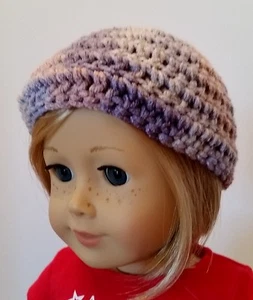 Cute Lavendar Crocheted Hat fits 18" Dolls - Picture 1 of 4