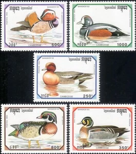 Cambodia 1993 Ducks/Teal/Widgeon/Birds/Nature/StampEx/Wildlife 5v  (b8067) - Picture 1 of 1
