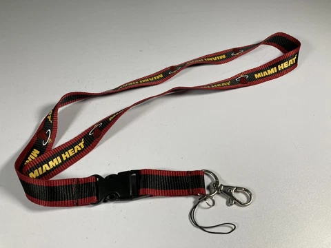 Miami Heat NBA Lanyard Keychain Key Ring ID Badge Red Neck Strap Cover