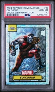 2024 Topps Chrome Marvel Colossus Spider Web rifrattore /399 PSA 10 gemme ottime condizioni #26 - Foto 1 di 2