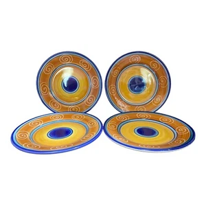 Menge 4 Pier One Italienische Wirbel Teller Steingut 8" Salat Dessert Mittagessen - Bild 1 von 10