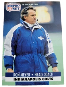 1991 Pro Set Ron Meyer Head Coach #180 Indianapolis Colts Football Card (G1 - Picture 1 of 2