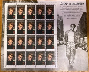 James Dean - Legends of Hollywood - USPS Briefmarkenbogen 20 - 1996 - Bild 1 von 1