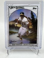 Rickey Henderson 2023 Topps Bob Ross Joy of Baseball Titanium White /35 #48