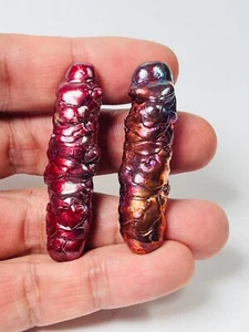 Set 2 Pcs Powerful Leklai Red Sun + Rainbow Flame Amulet Magic Natural Stone - Picture 1 of 22