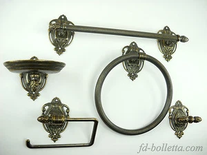 Set da bagno Latón Pulido de Estilo Imperio, Kit Accesorios Baño 5 Piezas wc28 - Imagen 1 de 6