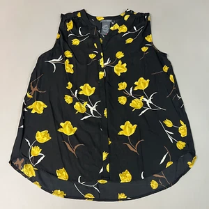 CHELSEA & THEODORE Sleeveless Blouse Women's Size XL Black/Yellow Tulip 2165072 - Picture 1 of 5