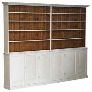 ANTIQUE VICTORIAN CIRCA 1880 PITCH PINE BOOKCASE WITH VINTAGE CIRCA 1950 PAINT - Picture 1 of 10