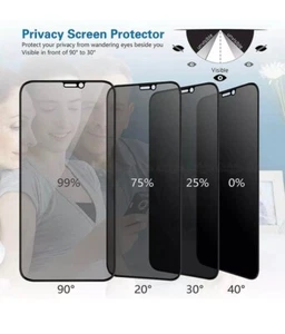 HD Privacy Tempered Glass Screen Protector For iPhone 16 15 14 13 12 11 PRO MAX - Picture 1 of 4