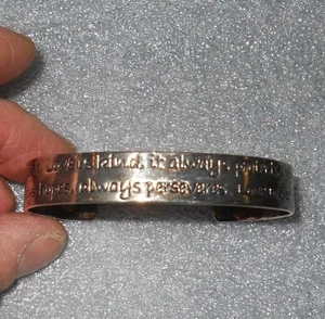 PREMIER DESIGNS 1 CORINTHIANS 13 LOVE IS PATIENT VERSE SILVER PLATED BRACELET  - Picture 1 of 7