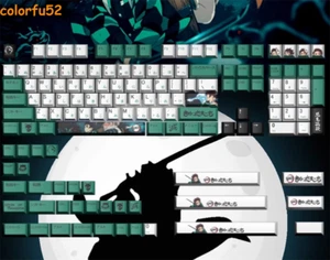 140 Tasten Demon Slayer Kamado Tanjirō PBT Dye-Sub Tastaturkappen für Cherry MX Tastatur - Bild 1 von 11